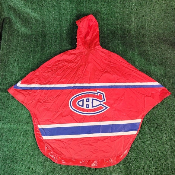 Vintage Montreal Canadiens Pullover Rain Coat Poncho NHL Hockey Logos Red - Picture 6 of 7